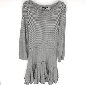 David Lerner Ruffle Detailed Long Sleeve Dress M